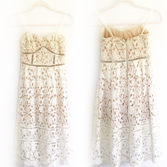 Lulus Dresses & Skirts - Lulu’s White Nude Underlay Lace Crochet Midi Dress